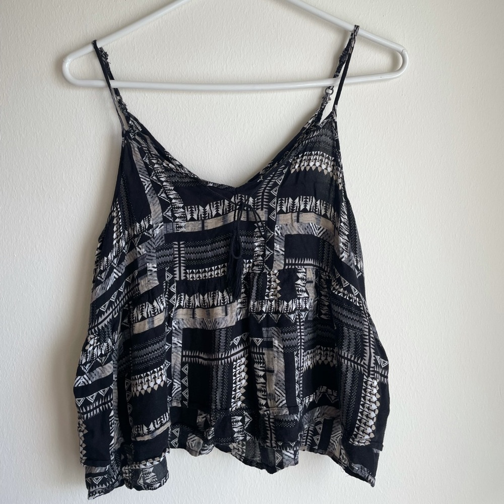 Aeropostale black Aztec tank top cross cross design in back size medium